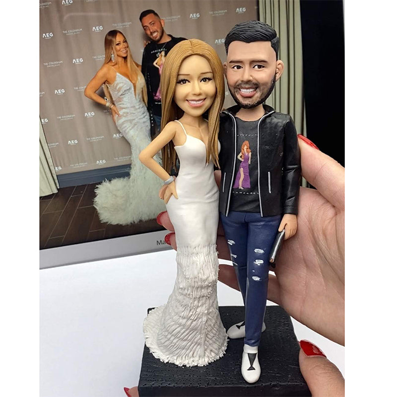 Custom Bobblehead Personalized Figurines For Wedding Cake Topper