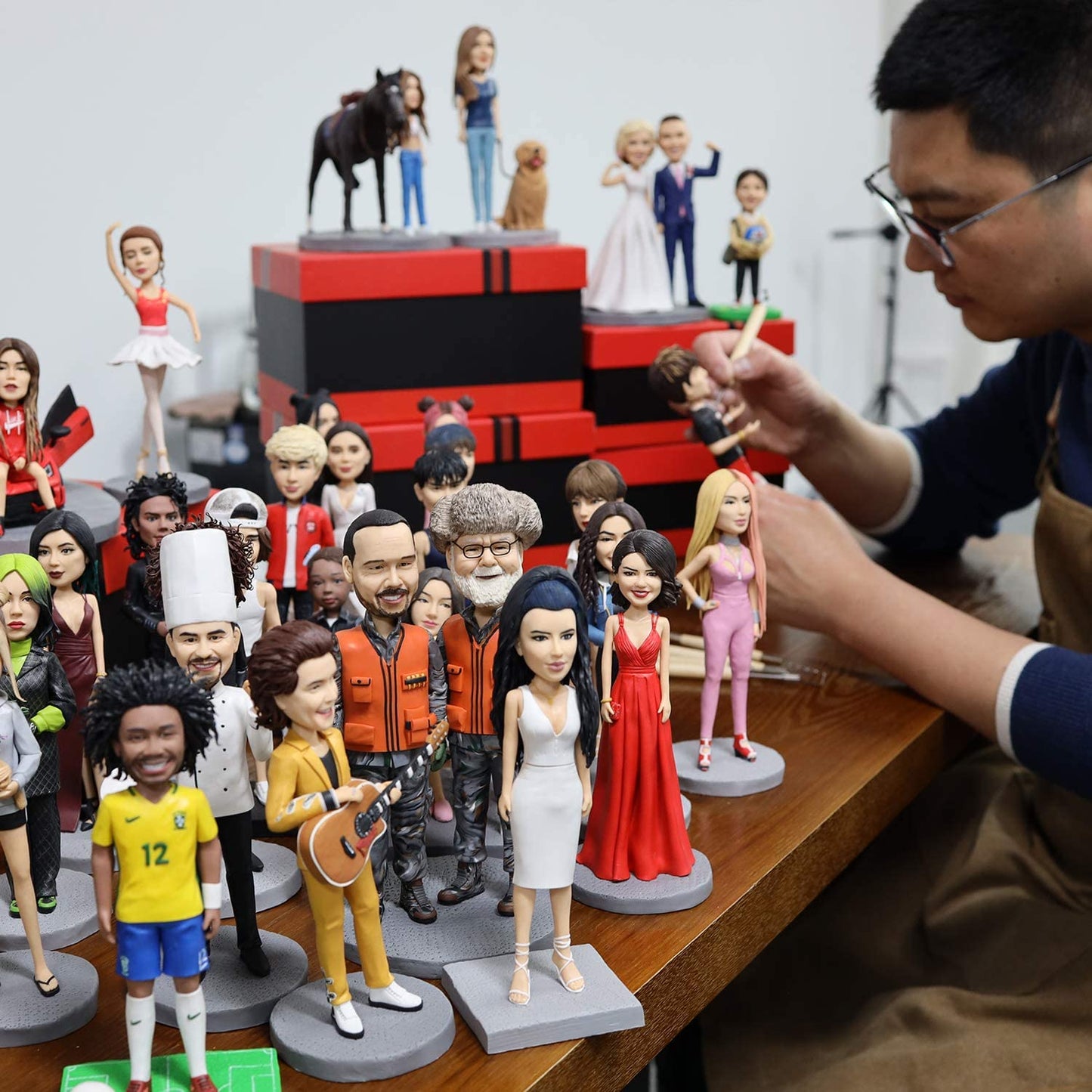 Figura Bobblehead personalizada para padres e hijos de familia