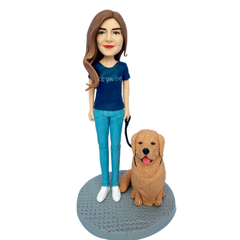 Full Customized Bobblehead For Yourself & Pet