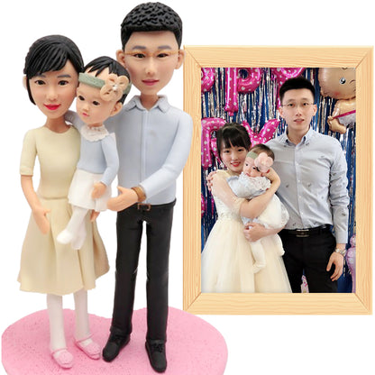 Figura Bobblehead completamente personalizada: 2 personas y 1 mascota 