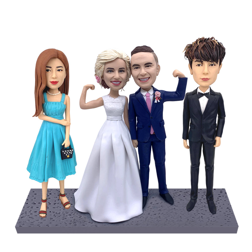 Fully Customizable Figure Bobblehead - 4 Person