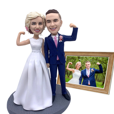 Custom Bobblehead Personalized Figurines For Wedding Cake Topper