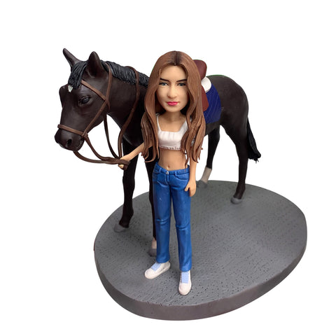 Full Customized Bobblehead - 1 Person & Horse